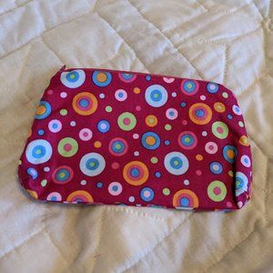 Handmade Hot Pink Circles Zippered Pouch